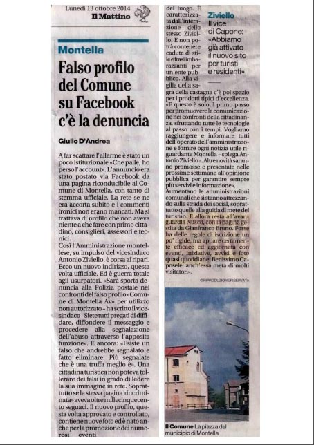 Il Portale Facebook del Comune di Nusco è all' Avanguardia